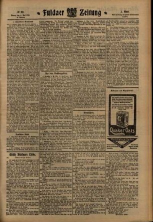 Zweite Ausgabe vom Montag, den 02. Mai 1910.