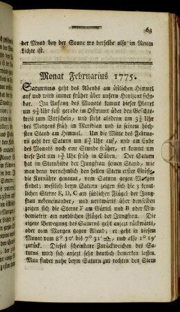 Monat Februarius 1775.