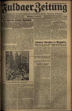 Erste Ausgabe vom Mittwoch, den 23. Juli 1930.