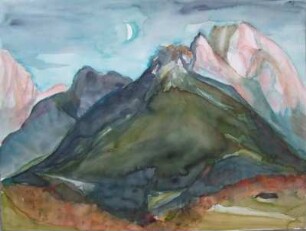 Gipfel mit Mond