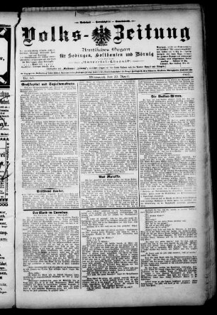 Volks-Zeitung : Organ für Sodingen, Holthausen und Börnig