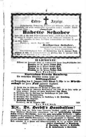 Bamberger Tagblatt. 1868, [1] = Jan. - Juni