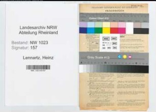Entnazifizierung Heinz Lennartz , geb. 10.02.1912 (Polizeibeamter)