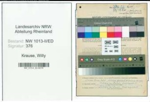 Entnazifizierung Willy Krause , geb. 19.08.1896 (Lehrer)
