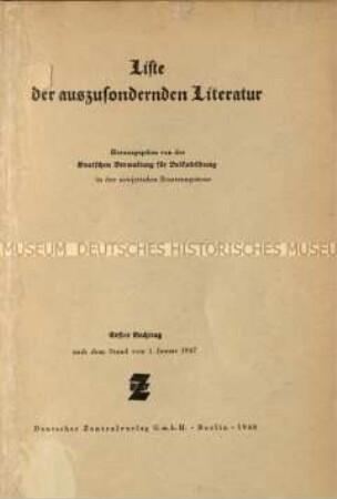 Liste der auszusondernden Literatur. 1947