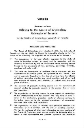 79-85, Canada, by the Centre of Criminology, University of Toronto