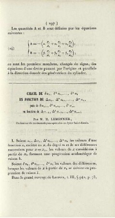 Calcul de ... en fonction [...]