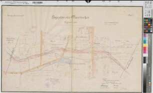 Maarbach (Bochum) Grunderwerb zur Bachregulierung Blatt 3 Lageplan Gem. Hofstede und Hamme 1908 1 : 1000 59 x 97 farb. Druck Emscher Genossenschaft Regierung Arnsberg