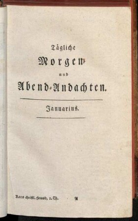 Tägliche Morgen und Abend-Andachten. Januarius