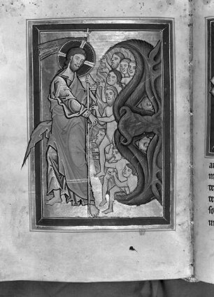 Psalterium (sogenannter Landgrafenpsalter) — Christus in der Vorhölle, Folio 91verso