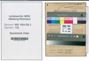 Entnazifizierung Peter Speckhardt , geb. 06.11.1905 (Meister)