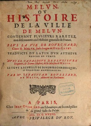 Melun ou l'histoire de la ville de Melun