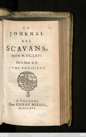3: Le Journal Des Scavans : Del' An M. DC. LXVI.