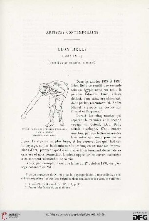 4. Pér. 9.1913: Léon Belly (1827 - 1877), 2 : artistes contemporains