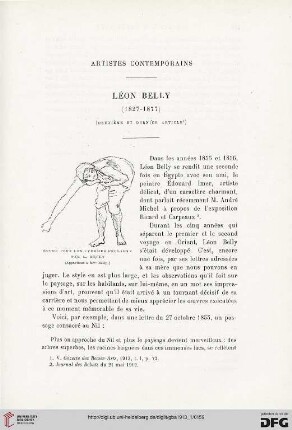 4. Pér. 9.1913: Léon Belly (1827 - 1877), 2 : artistes contemporains