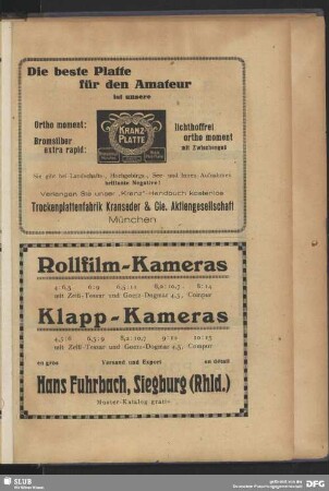 Die beste Platte für den Amateur & Rollfilm-Kameras