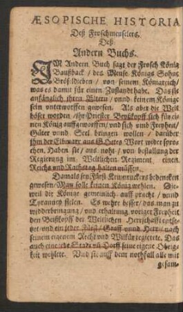 Aesopische Historia Deß Froschmeuselers. Deß Andern Buchs.