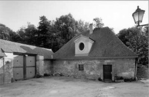 Nebengebäude : Ostritz. Zisterzienserinnenabtei Klosterstift St. Marienthal (um 1230 gegründet). Nebengebäude (um 1800) zwischen Südflügel des Konventgebäudes und der ehemaligen Brauerei