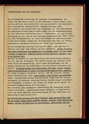 Handreichungen für den Schulsport