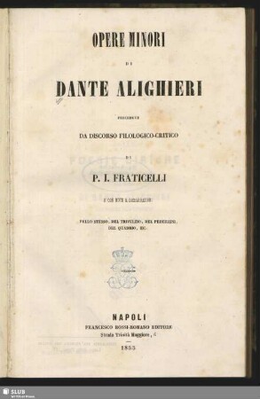 Opere minori di Dante Alighieri