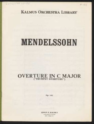 Overture in C major : ("Trumpet overture") : Op. 101