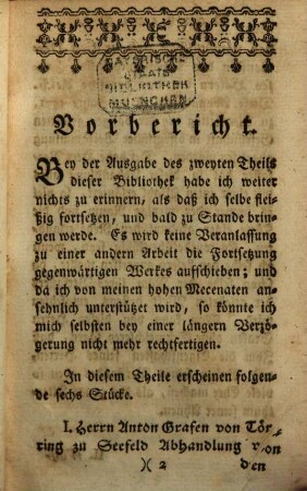 Bibliothek zum Gebrauch der baierischen Staats-, Kirchen- und Gelehrten-Geschichte, 2. 1772