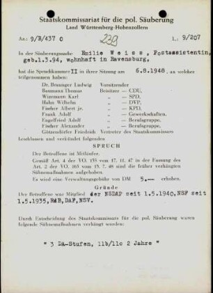 Weiss, Emilie