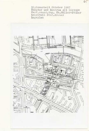 Theater und Zentrum Alt-Lietzow, Berlin-Charlottenburg (Diplomarbeit bei Willy Kreuer): Lageplan