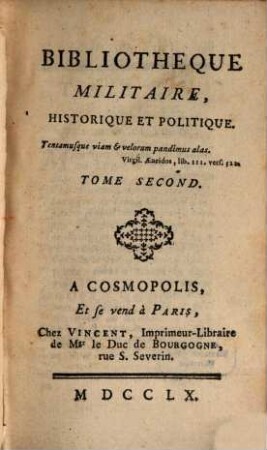 Bibliotheque Militaire, Historique Et Politique. 2
