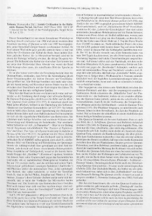 221-223 [Rezension] Jewish civilization in the Hellenistic-Roman period