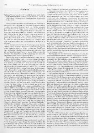 221-223 [Rezension] Jewish civilization in the Hellenistic-Roman period