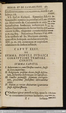 Caput . XXXV. De Summa Populi Iudaici Corruptione Tempore Christi