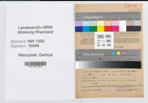Entnazifizierung Gertrud Wieczorek, geb. 23.09.1895 (Krankenschwester)