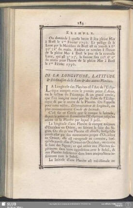 De La Longitude, Latitude & Déclinaison de la Lune & des autres Planètes