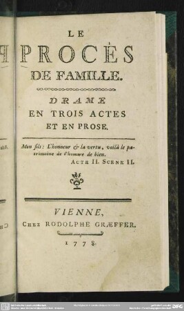 Le Procès De Famille : Drame En Trois Actes Et En Prose