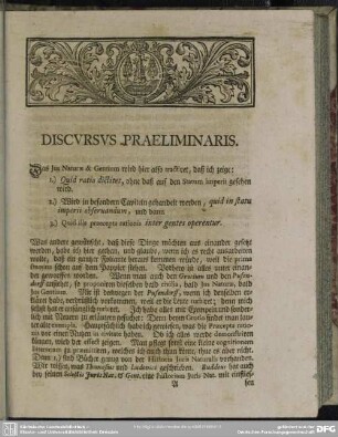 Discursus Praeliminaris