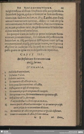 Caput IIII. De Definitione Reconventionis eiusq[ue] forma