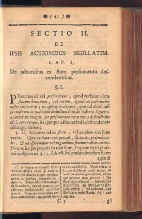 Sectio II. De Ipsis Actionibus Sigillatim