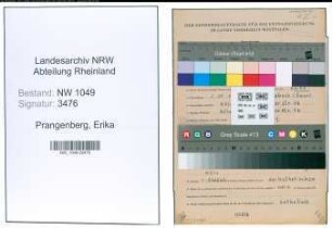 Entnazifizierung Erika Prangenberg , geb. 01.10.1922 ()
