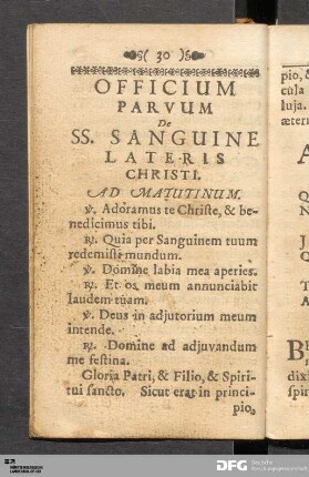 Officium de SS. Sanguine.