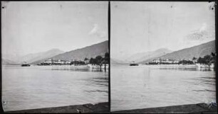Blick aus dem Garten des Grand Hotel Pallanza (heute Grand Hotel Majestic) auf Pallanza