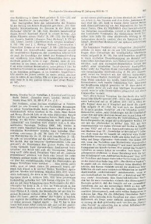 851-853 [Rezension] Barnes, Timothy D., Tertullian