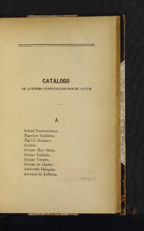 Catálogo de autores consultados por el autor