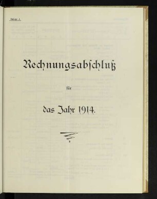 Rechnungsabschluß für das Jahr 1914.