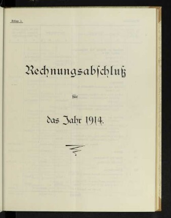 Rechnungsabschluß für das Jahr 1914.