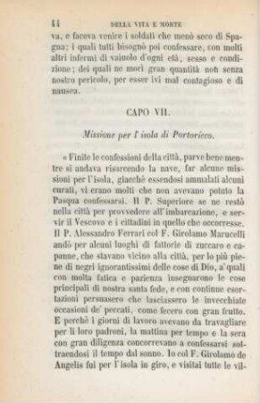 Capo VII. Missione per l' isola Portoricco