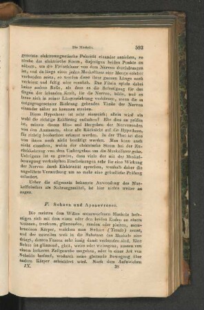 F. Sehnen und Aponevrosen.