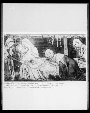 Kasten, Vorderseite mit der Grablegung Christi
