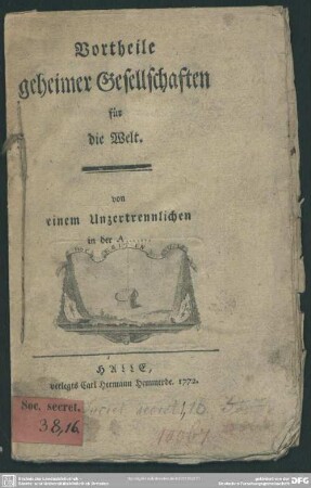 Vortheile geheimer Gesellschaften für die Welt