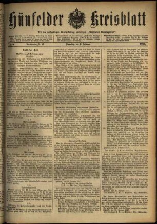 Ausgabe vom Dienstag, den 06. Februar 1917.